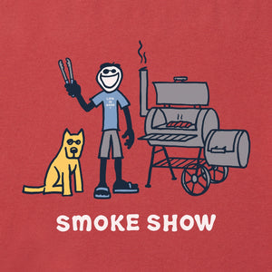 Life is Good. Men's Jake & Rocket Holy Smoke SS Crusher-Lite Tee, Faded Red