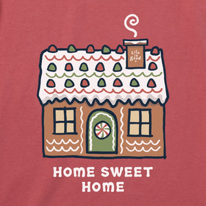 Life is Good. Women's Home Sweet Gingerbread Crusher Tee, Faded Red