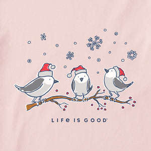 Life is Good. Women's Three Little Holiday SS Crusher Vee, Himalayan Pink
