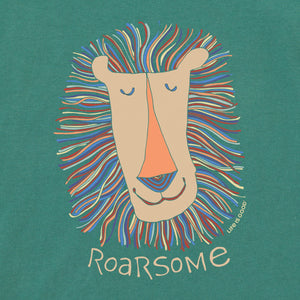 Life is Good. Toddler Roarsome Lion LS Crusher Tee, Spruce Green