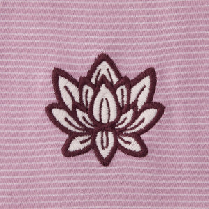 Life is Good Women's Lotus Icon LS Striped Hooded Tee, Vintage Purple