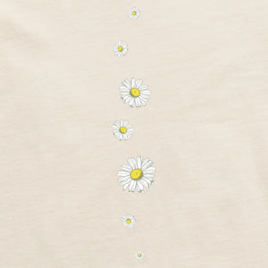 Life is Good. Women's Falling Daisies LS Boxy Tee, Putty White