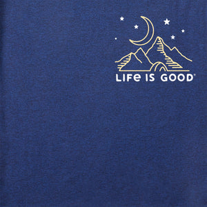 Life Is Good. Men's Wander Compass Scene SS Active Tee, Darkest Blue