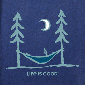 Life Is Good. Men's Peace Out LS Active Tee, Darkest Blue