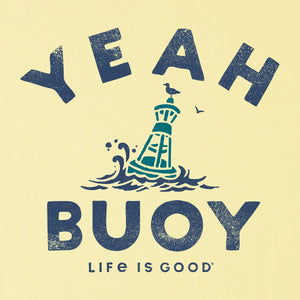 Life Is Good. Men's Yeah Buoy LS Hoodie Active Tee, Sandy Yellow