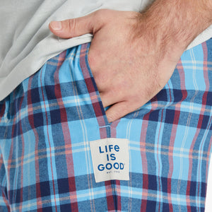 Life is Good. Men's Cool Blue Americana Classic Sleep Pants, Cool Blue