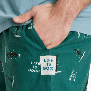 Life is Good Men's Peace Holiday Tree Classic Sleep Pants, Spruce Green
