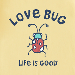 Life is Good. Baby Buggy Love Bug Crusher Bodysuit, Sandy Yellow