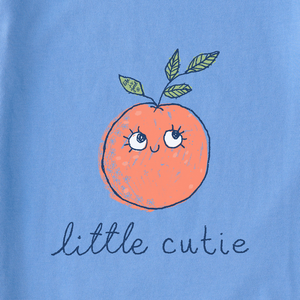 Life is Good. Baby Little Cutie Long Sleeve Crusher Bodysuit, Cornflower Blue