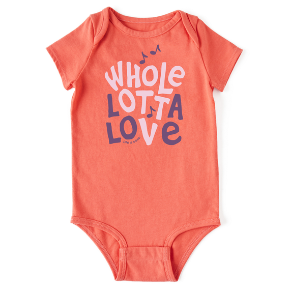 Life is Good. Baby Naive Whole Lotta Love Crusher Bodysuit, Mango Orange