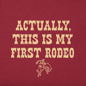 Life is Good. Baby Woodcut First Rodeo Long Sleeve Crusher Bodysuit, Cranberry Red