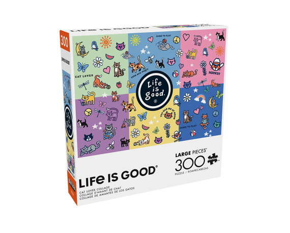 Life is Good. Buffalo Games Cat Lover Collage 300 Piece Jigsaw Puzzle