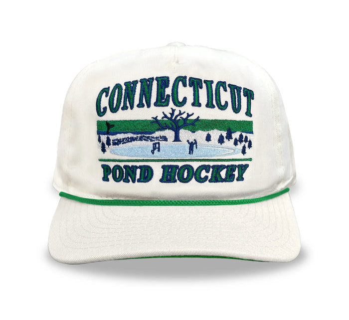 Celly Hockey. Connecticut Pond Hockey Snapback in Cream