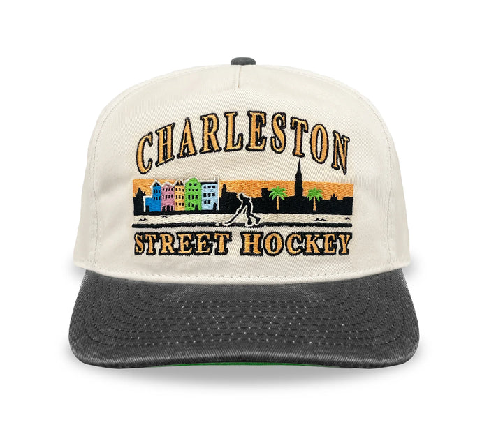 Celly Hockey. Charleston Street Hockey Snapback in Cream