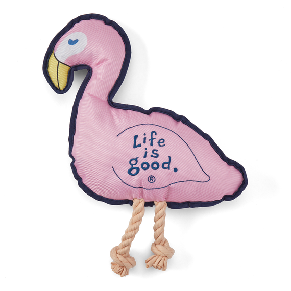 Life is Good. Flamingo Oxford Dog Toy, One Size