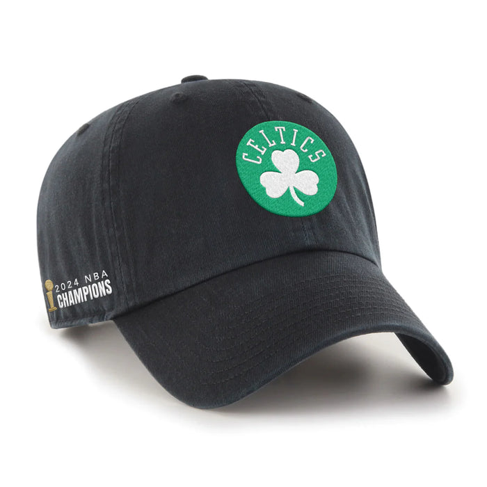 47 Brand. Boston Celtics NBA Champions Clean Up Hat W/ Side Emblem, Black