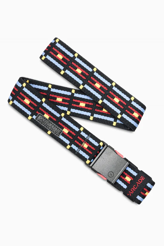 Arcade Belts. Keyah Slim Belt in Black/Sky