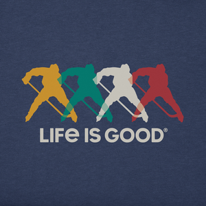 Life is Good. Kid's Hockey Spectrum Long Sleeve Crusher Tee, Darkest Blue