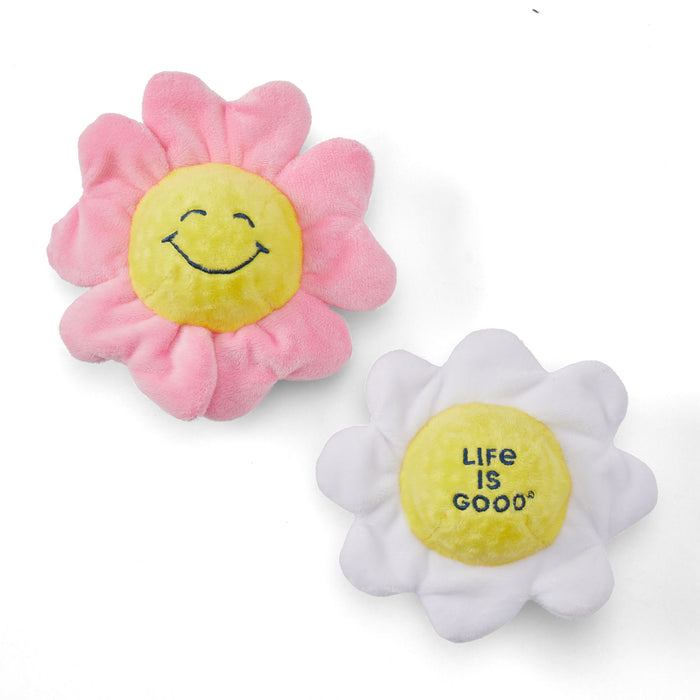 Life is Good. Smiley Flower Plush Two-Pack