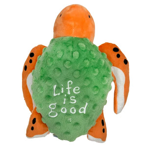 Life is Good. Plush Turtle Sea Turtle Dog Toy, Multicolor