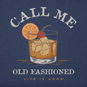 Life is Good. Men's Call Me Old Fashioned Crusher Tee, Darkest Blue