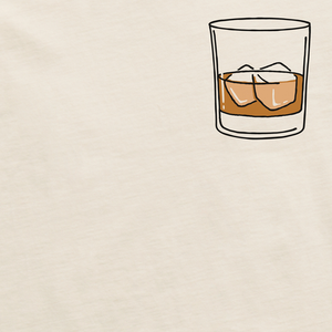 Life is Good. Men's Clean Whiskey Glass Crusher Tee, Putty White