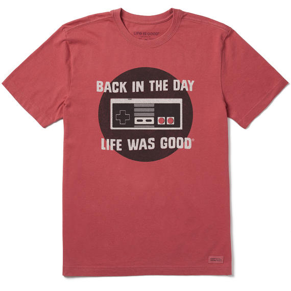 Life is Good. Men's Crafty Back in the Day Crusher Tee, Faded Red