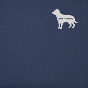 Life is Good. Men's Crafty Home of My Dog Flag Short Sleeve Tee, Darkest Blue