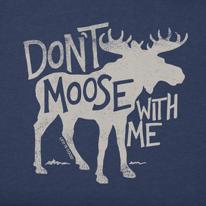 Life is Good. Men's Don't Moose With Me Long Sleeve Crusher Tee, Darkest Blue