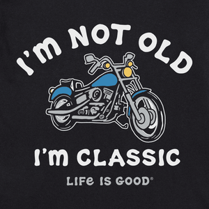 Life is Good. Men's I'm Classic Motorcycle Crusher Tee, Jet Black
