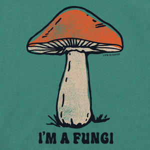 Life is Good. Men's I'm a Fungi Long Sleeve Crusher Tee, Spruce Green