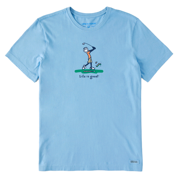 Life is Good. Men's Jake Golfing Crusher Tee, Cool Blue