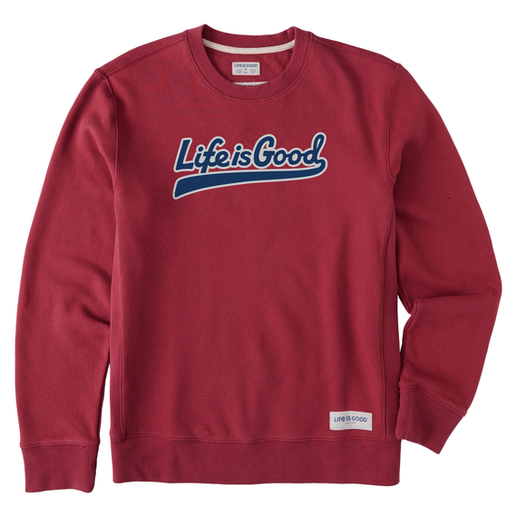 Men's LIG Ballyard Script Simply True Fleece Crew, Cranberry Red