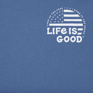Life is Good. Men's Land of the Free SS Crusher Tee, Vintage Blue