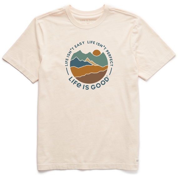 Life is Good. Men's Life Isn't Perfect Mountains Crusher-LITE Tee, Putty White