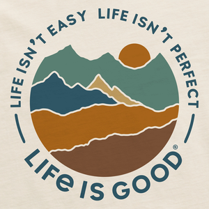 Life is Good. Men's Life Isn't Perfect Mountains Crusher-LITE Tee, Putty White