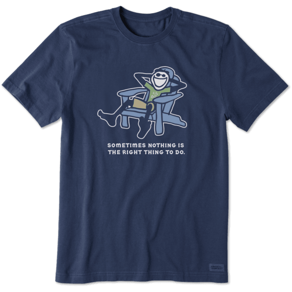Life is Good. Men's Right Thing Jake Crusher Tee, Darkest Blue