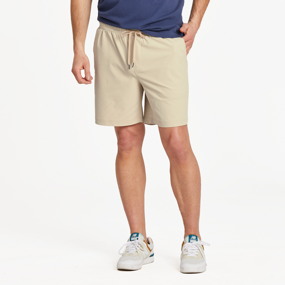 Life is Good, Men's Solid Everyday Short, Sandstone Khaki