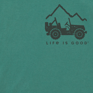 Life is Good. Men's Wander SUV Short Sleeve Crusher Tee, Spruce Green