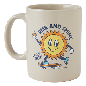 Life is Good. Rise and Shine Sun Jake's Mug, Bone