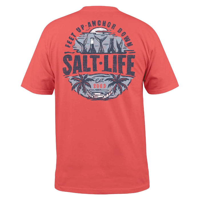 Salt Life. Men's Weekend Forecast Short Sleeve Shirt, Burnt Coral