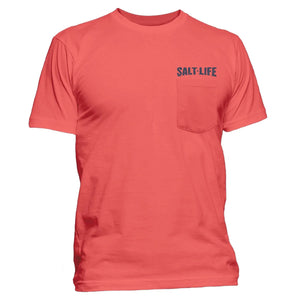 Salt Life. Men's Weekend Forecast Short Sleeve Shirt, Burnt Coral
