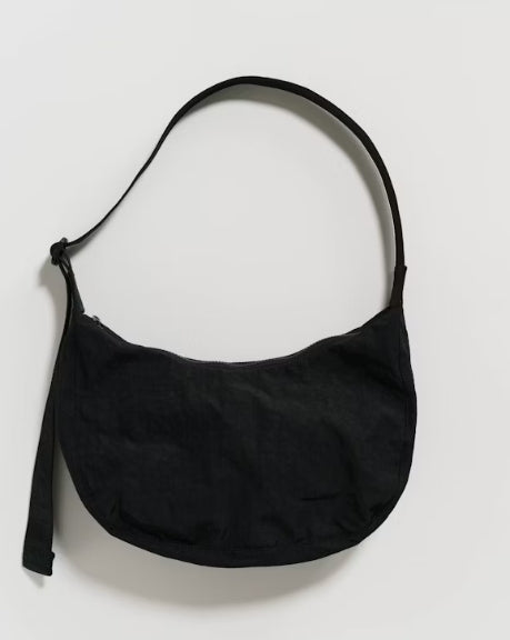 BAGGU. Medium Nylon Crescent Bag, Black