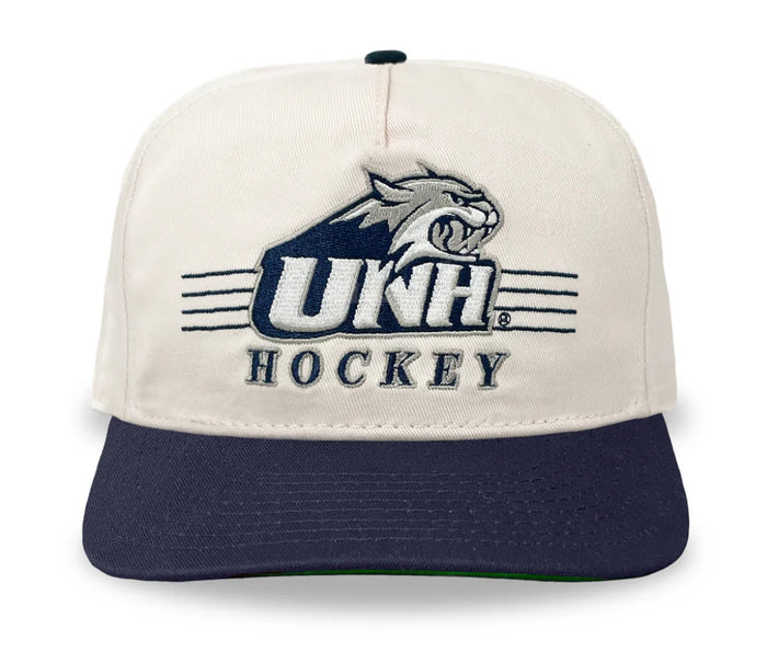 Celly Hockey. UNH Hockey Snapback in Cream