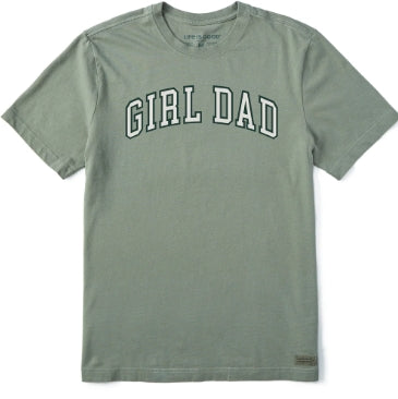Life is Good. Men's Girl Dad Crusher Tee, Moss Green