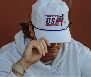 USA Bubble Hockey Snapback in White