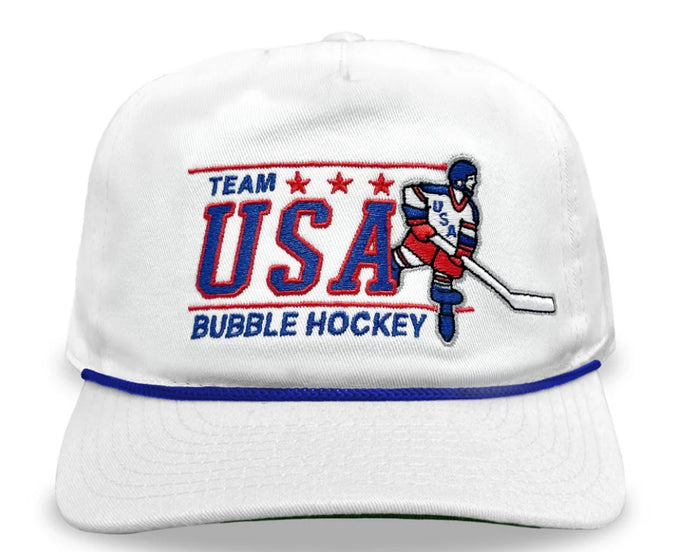 USA Bubble Hockey Snapback in White