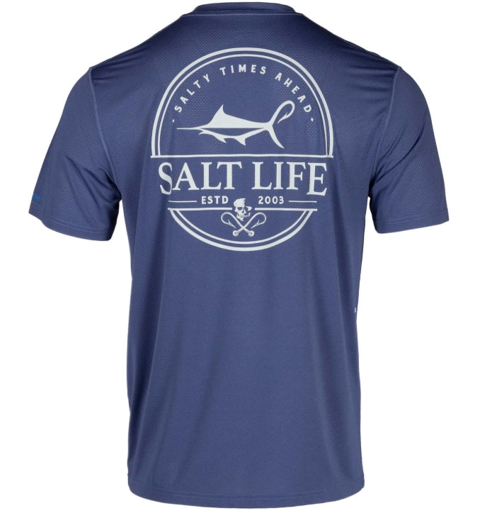 Salt Life. Men's Dragnet SLX Performance Shirt, Indigo