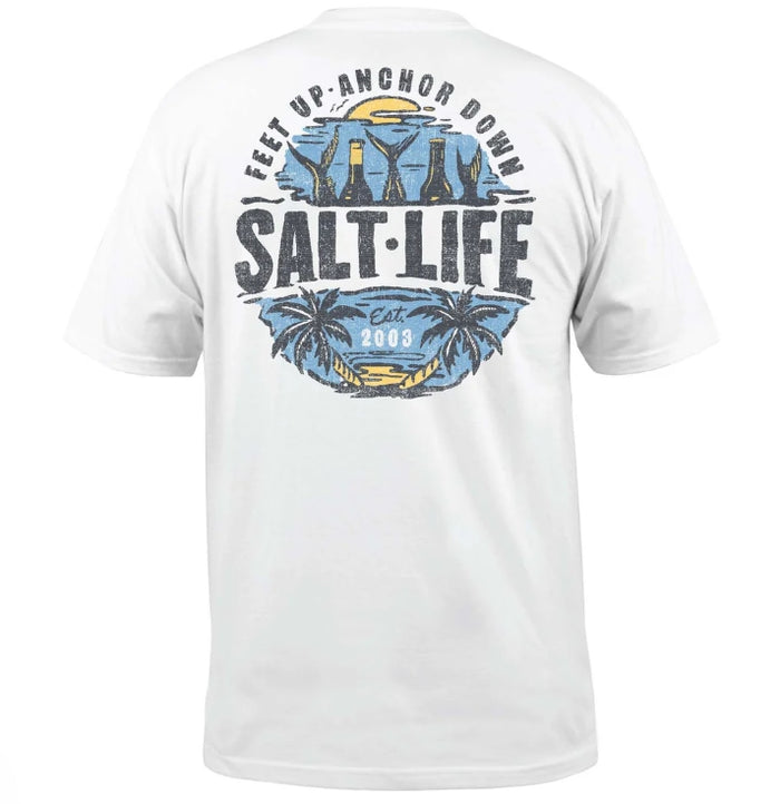 Salt Life. Men's Weekend Forecast Short Sleeve Shirt, White