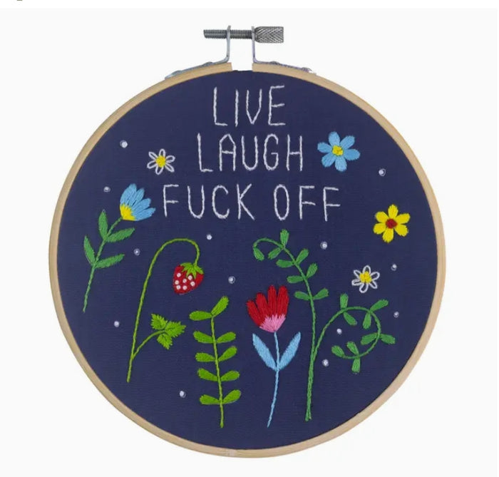 Funatic. Live Laugh F*ck Off Embroidery Kit